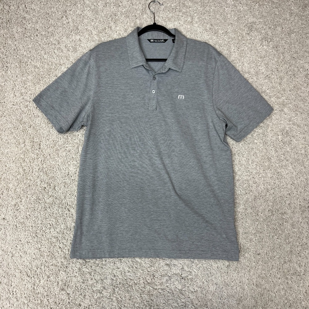 Travis Mathew Polo Shirt Mens XL Gray Golf Casual Preppy Basic